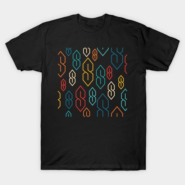 Cool S Symbol Pattern (Retro) T-Shirt by inotyler